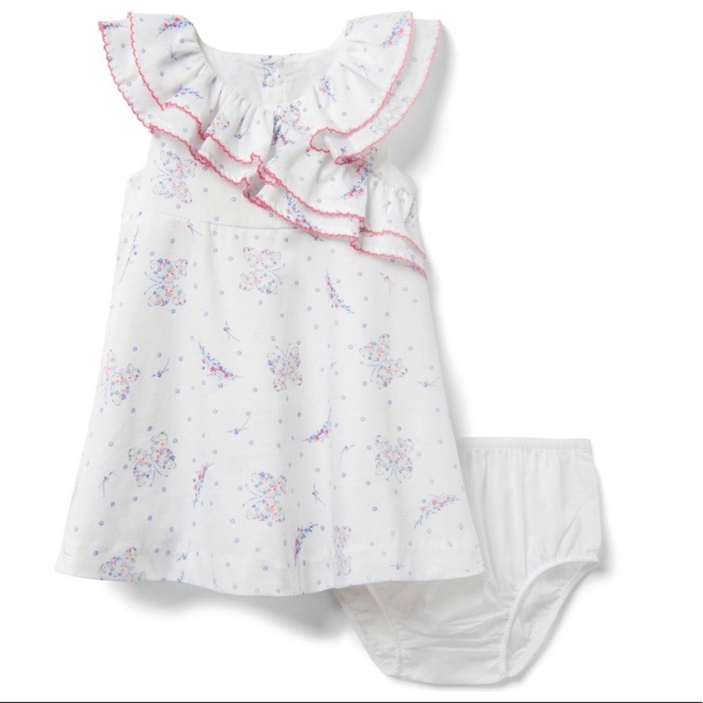 NWT Janie and Jack Butterly Print Infant Dress